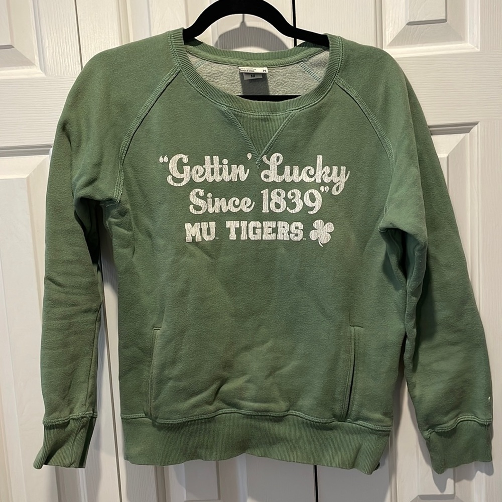 Camp David Mizzou Gettin’ Lucky Green Sweatshirt